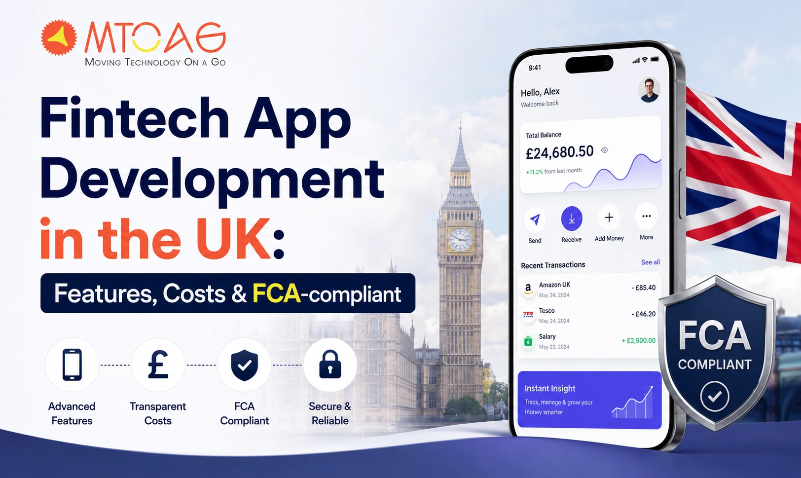 Fintech App Development in the UK: Features, Costs & FCA-compliant